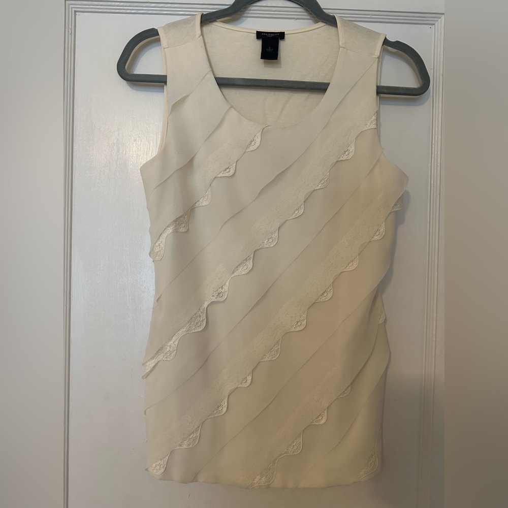 Ann Taylor white lace shirt, size small
